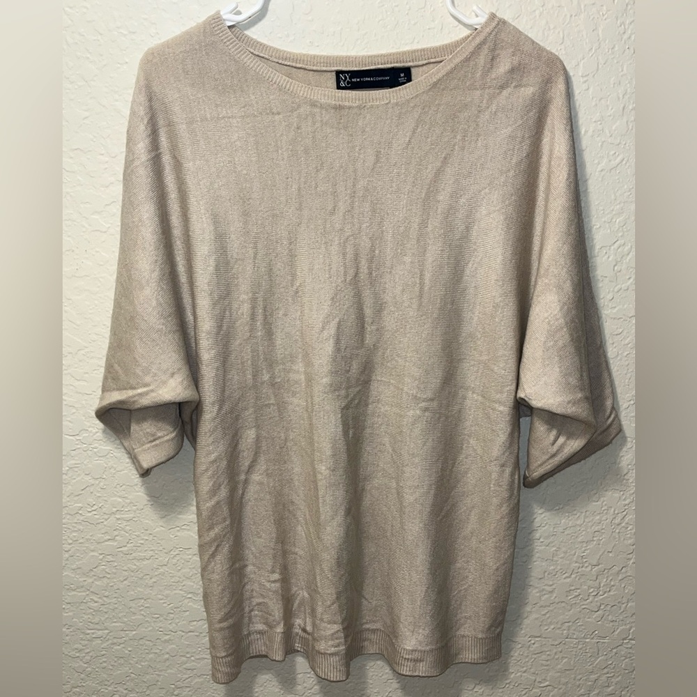NY&C Woman’s acrylic blouse/shirt tan/beige color